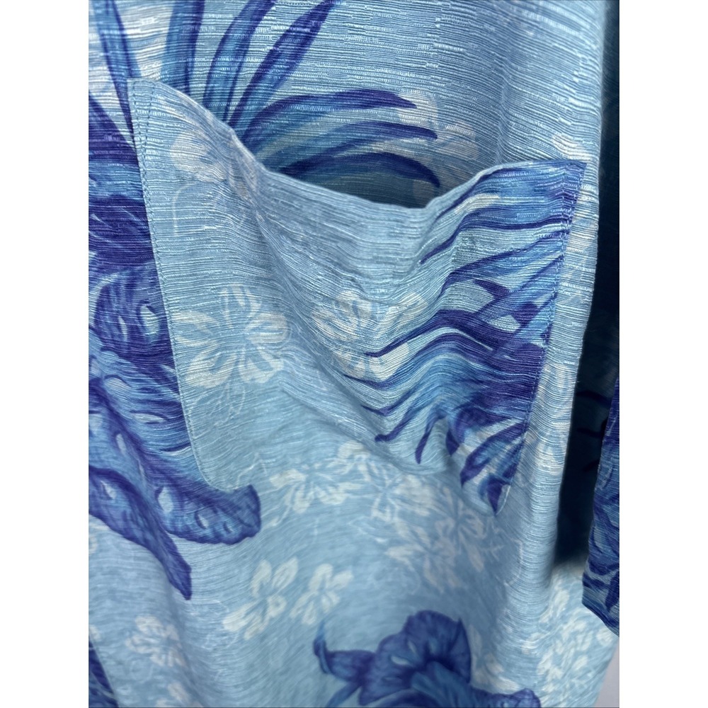 Havana Jack's Cafe 100% Silk Blue Hawaiian Floral Shirt Size Xl Colorful Beach - Picture 3 of 7